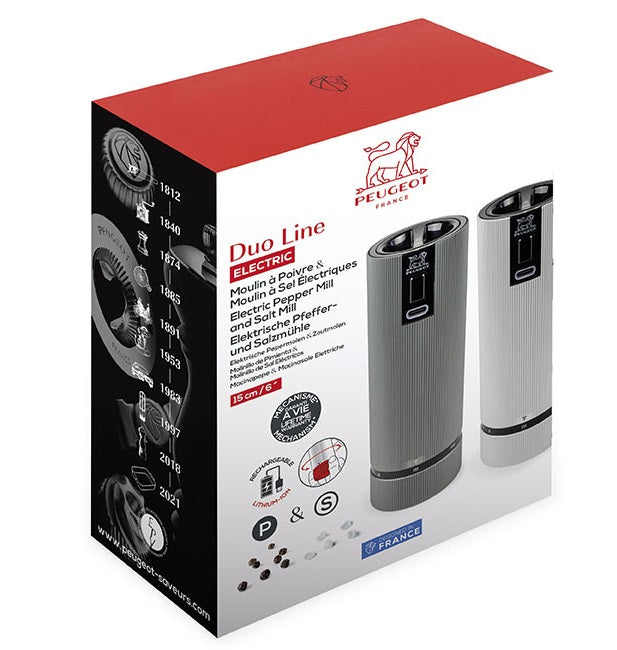 Peugeot Line Electric Rechargeable Salt & Pepper Mill Set