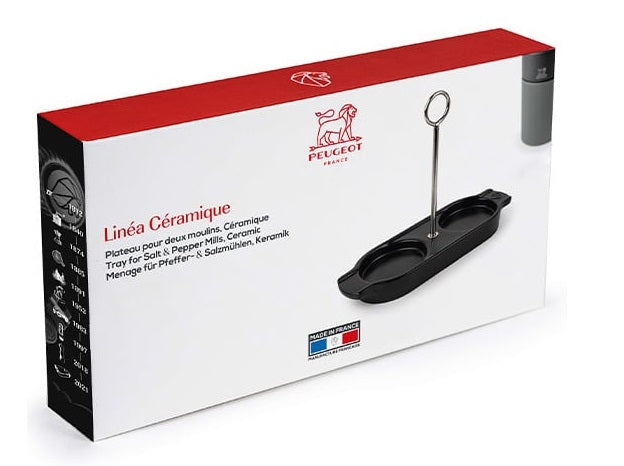 Peugeot Linea Ceramic Mill Tray with Handle Satin Black