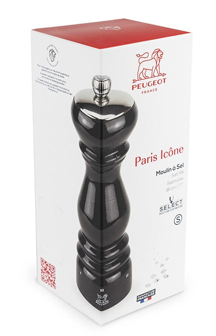 Peugeot Paris Icone Black Lacquer 18cm Salt Mill