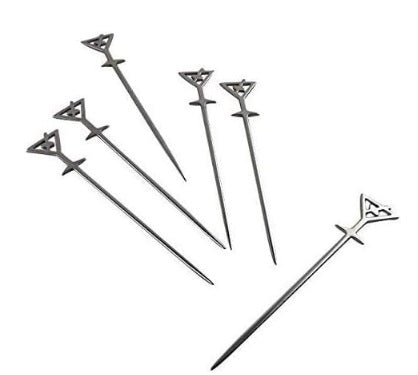 Prodyne Stainless Steel Martini Glass Martini Picks Set of 6