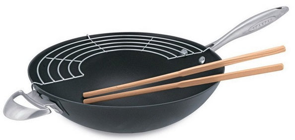 Scanpan Professional Wok with Rack &amp; Sticks