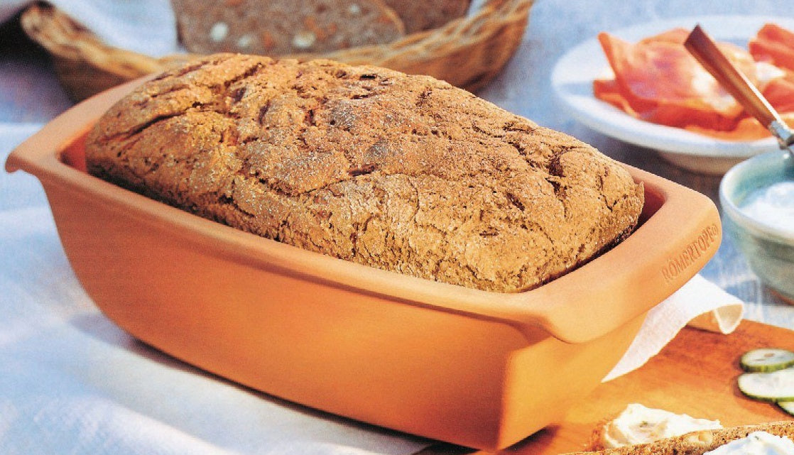 Romertopf Rectangular Clay Bread Loaf Pan