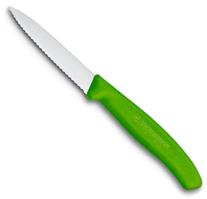 Victorinox Swiss Army 3.25&quot; Green Serrated Paring Knife