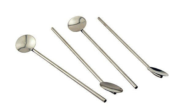 Stainless Steel Spoon Straws Set of 4