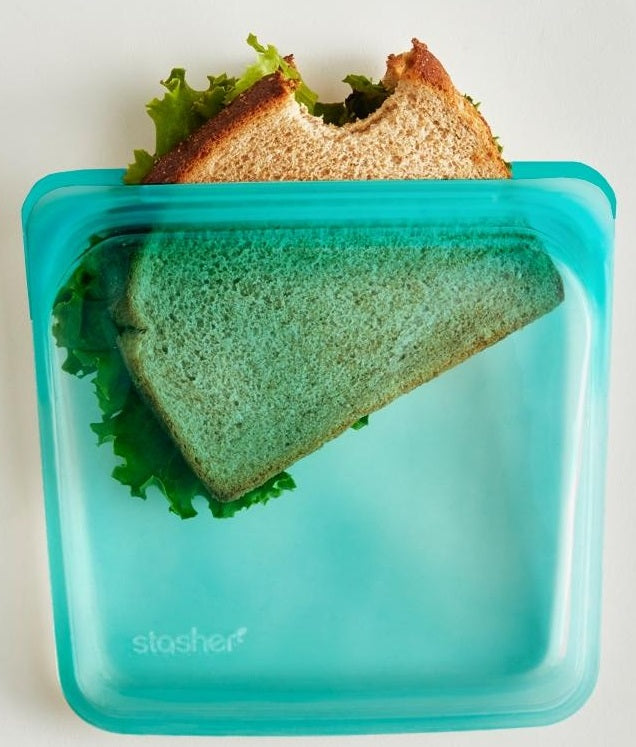 Stasher Reusable Sandwich Bag Aqua