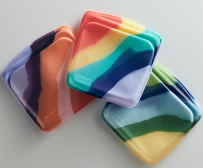 Stasher ARTIVISM Reusable Sandwich Bag Rainbow Splash