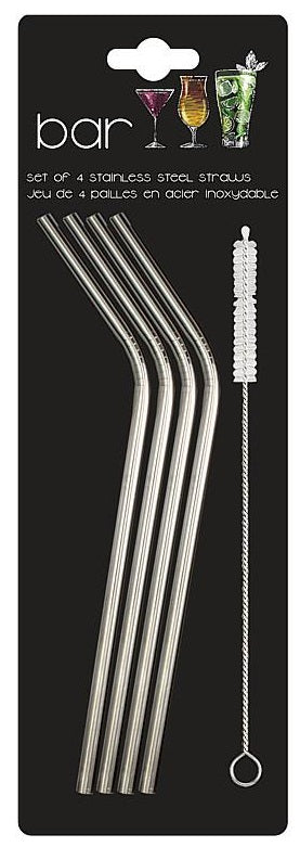 Danesco Stainless Steel Straw Set of 4