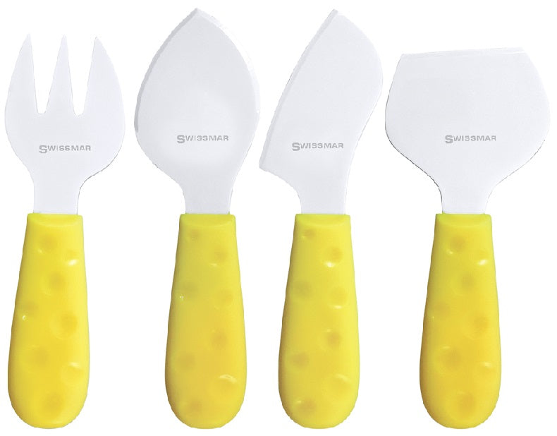 Swissmar Petite Suisse Yellow 4 Piece Cheese Knife Set