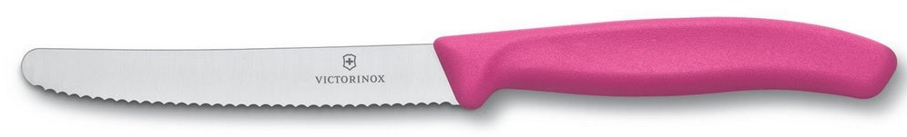 Victorinox Swiss Army 4.5&quot; Pink Serrated Utility / Tomato Knife