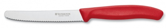 Victorinox Swiss Army 4.5&quot; Red Serrated Utility / Tomato Knife