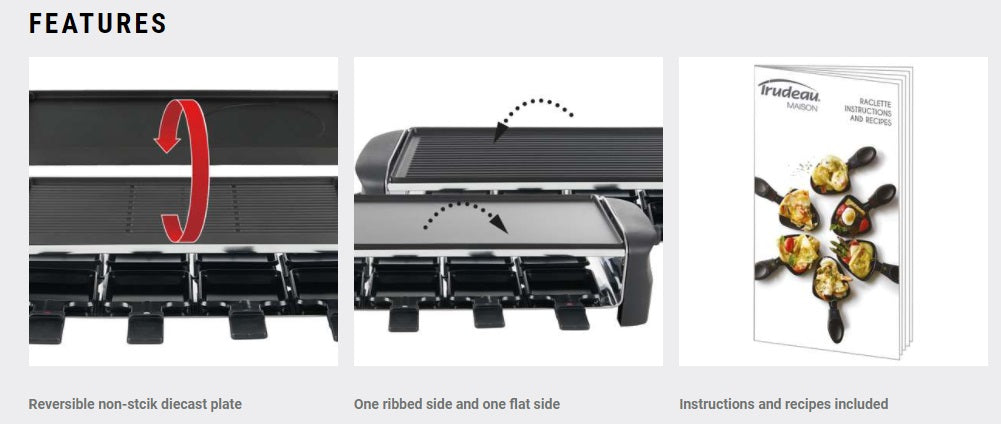 Trudeau Bruson Reversible Die Cast Raclette Grill