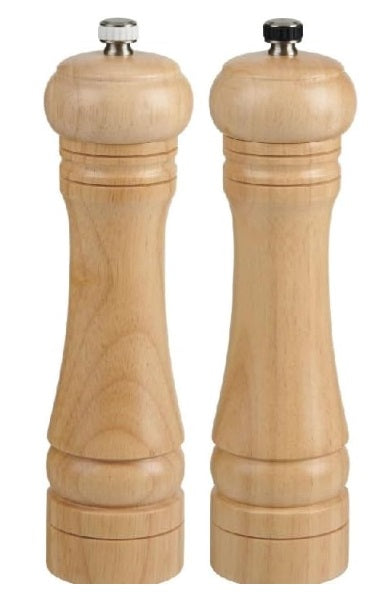 Trudeau Capri Natural Wood Salt & Pepper Mill Set 6"