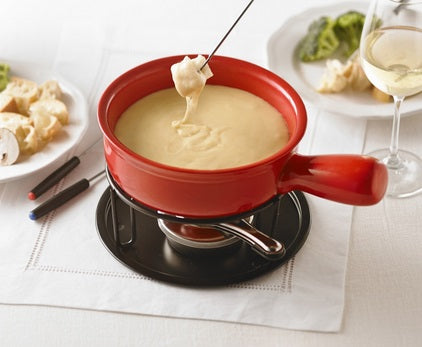 Trudeau Cardinal Red Cheese Fondue Set