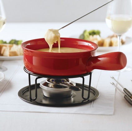 Trudeau Cardinal Red Cheese Fondue Set