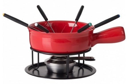 Trudeau Cardinal Red Cheese Fondue Set