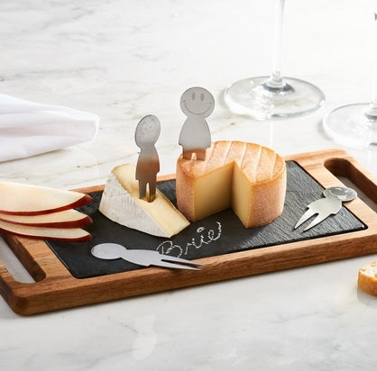 Trudeau Smiley Cheese Serving Board Set