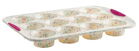 Trudeau Confetti Silicone Muffin Pan