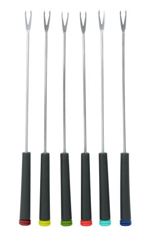 Trudeau Set of 6 Color Coded Fondue Forks