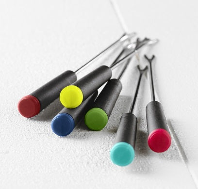 Trudeau Set of 6 Color Coded Fondue Forks