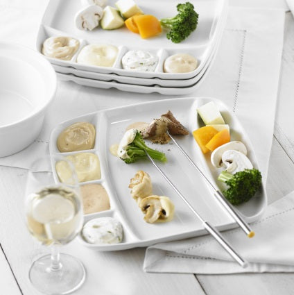 Trudeau Set of 4 Ceramic Fondue Plates