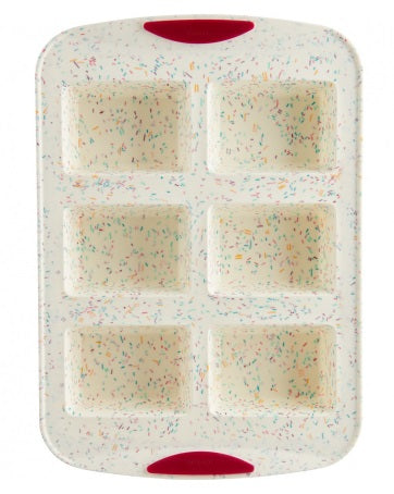 Trudeau Confetti Silicone 6-Count Mini Loaf Pan