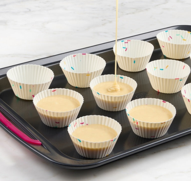 Trudeau Set of 12 Confetti Silicone Muffin Baking Cups