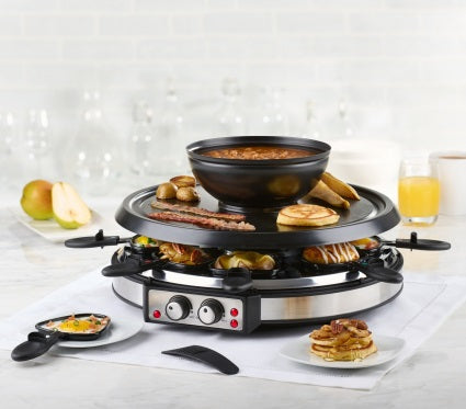 Trudeau 2-in-1 Raclette Grill &amp; Fondue Set Combo for 8