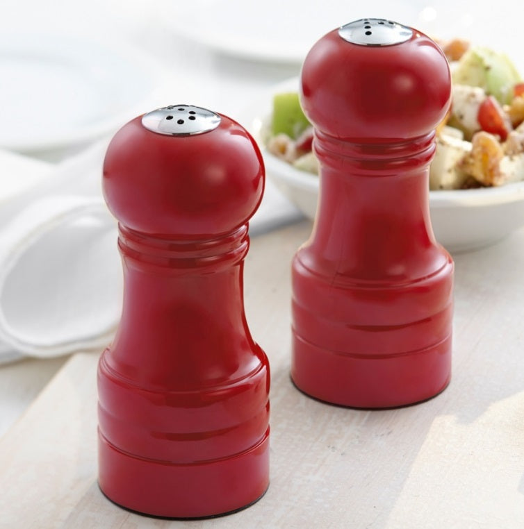 Trudeau Century Red Salt &amp; Pepper Shaker Set 4.5&quot;