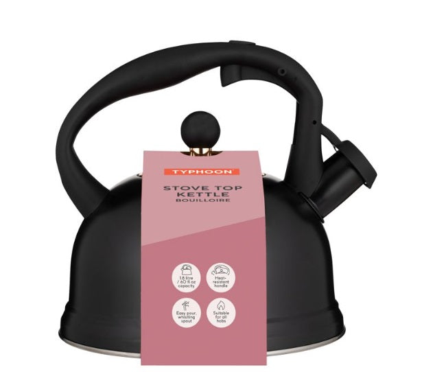 Typhoon Otto Whistling Tea Kettle Matte Black