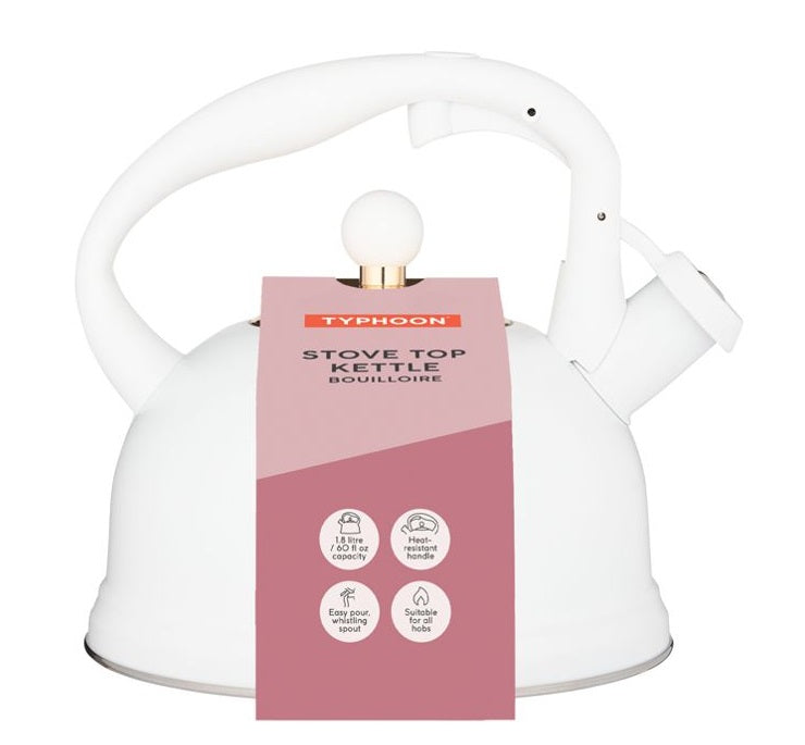 Typhoon Otto Whistling Tea Kettle White