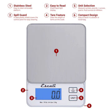 Escali Vera Precision Digital Kitchen Scale