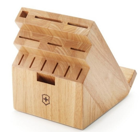 Victorinox Swiss Army 13-Slot Natural Wood Swivel Knife Block