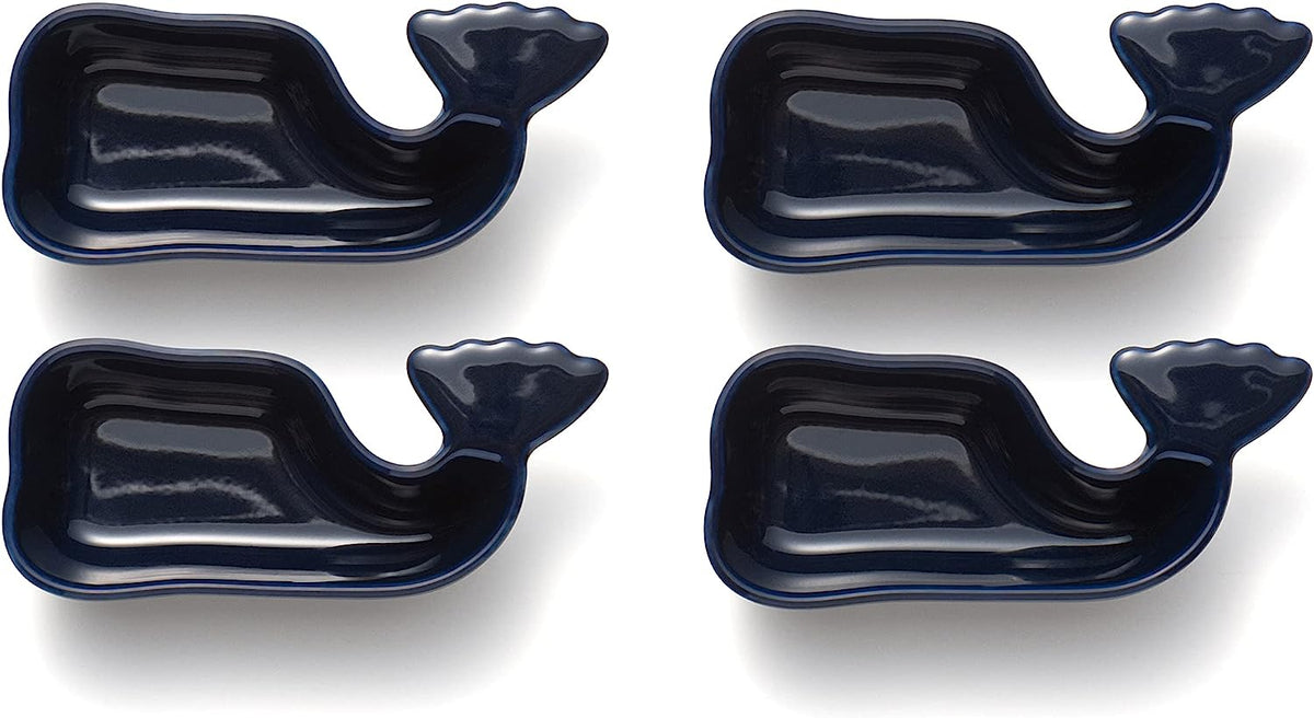 Fox Run Blue Ceramic Whale Condiment Cups Set of 4