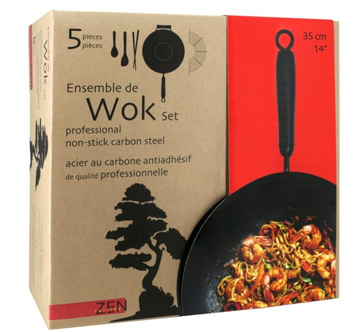 Zen Cuizine 5-Piece Wok & Accessory Set